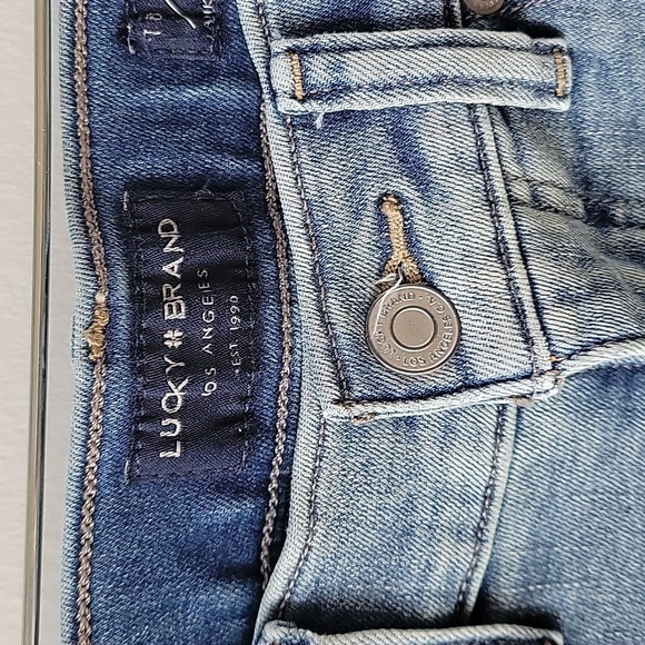 Lucky Brand Mid Rise Skinny Ava Denim Jeans Women Sz 10/30 Distressed Light Blue - Picture 7 of 12